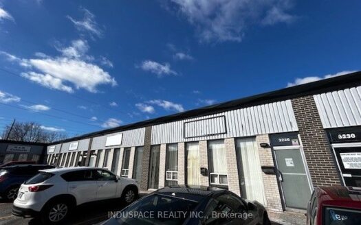 *Address is 3224-3226* Clean functional space in professionally managed complex. Quick access to Hwy 427 & QEW. No woodworking, stone fabricating, food, welding, or places of worship are permitted. Space can be split and demised to 2,100 square feet. Immediate possession.